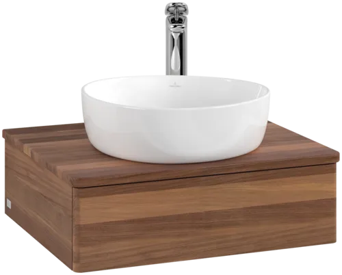 Bild von VILLEROY BOCH Antao Waschbeckenunterschrank, 1 Auszug, 600 x 190 x 500 mm, Front ohne Struktur, Warm Walnut / Warm Walnut #K07052HM