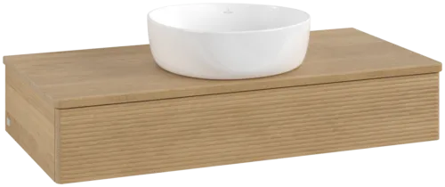 Bild von VILLEROY BOCH Antao Waschbeckenunterschrank, 1 Auszug, 1000 x 190 x 500 mm, Front mit Struktur, Honey Oak / Honey Oak #K09111HN