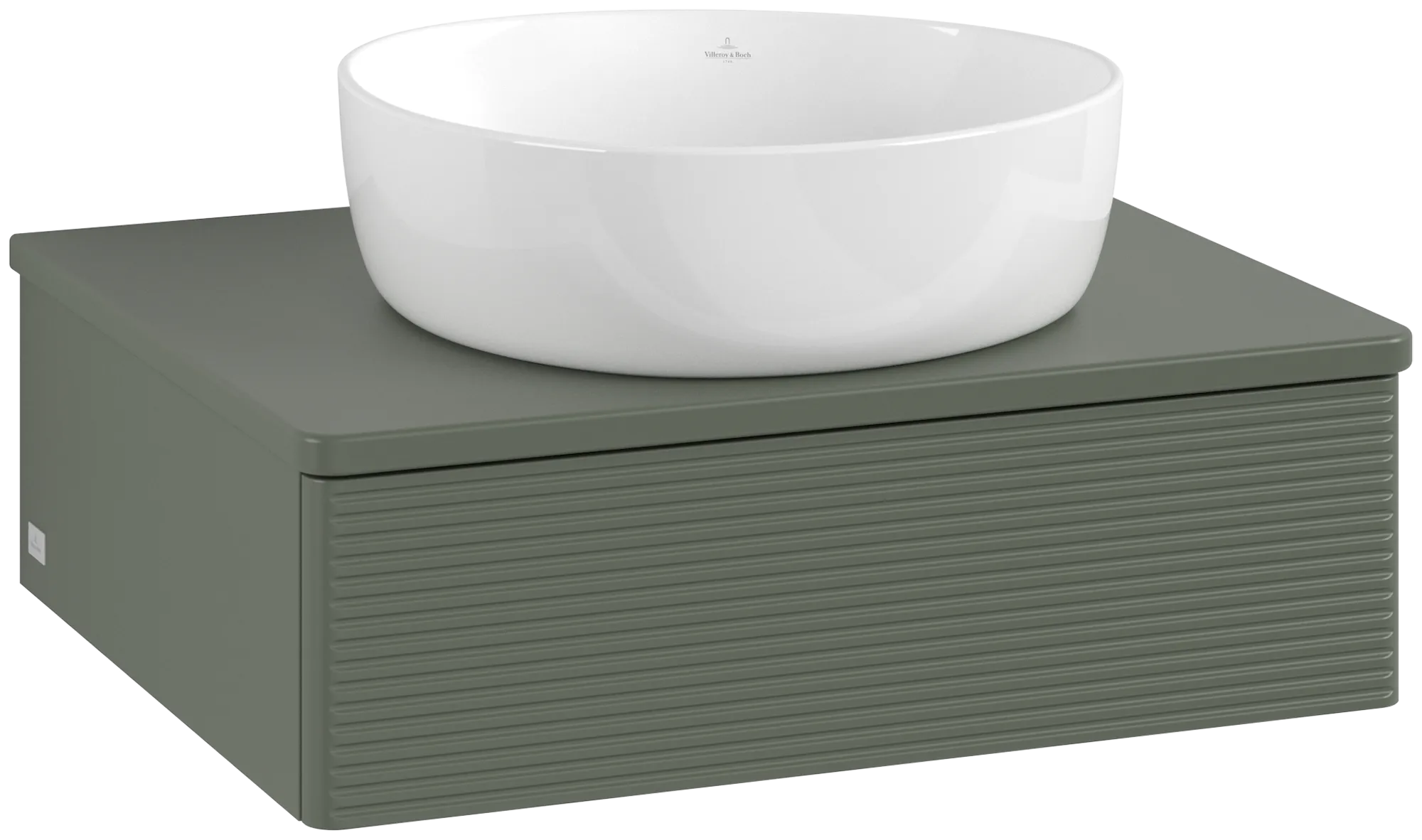Obrázek VILLEROY BOCH Antao Vanity unit, 1 pull-out compartment, 600 x 190 x 500 mm, Front with grain texture, Leaf Green Matt Lacquer / Leaf Green Matt Lacquer #K07150HL