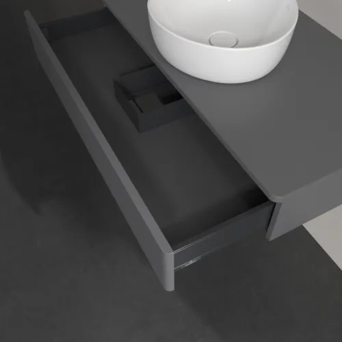 Bild von VILLEROY BOCH Antao Waschbeckenunterschrank, 1 Auszug, 1000 x 190 x 500 mm, Front mit Struktur, Anthracite Matt Lacquer / Anthracite Matt Lacquer #K09110GK