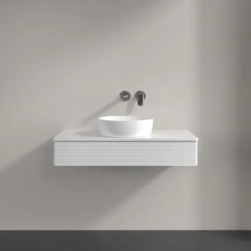 Bild von VILLEROY BOCH Antao Waschbeckenunterschrank, 1 Auszug, 1000 x 190 x 500 mm, Front mit Struktur, Glossy White Lacquer / Glossy White Lacquer #K09110GF