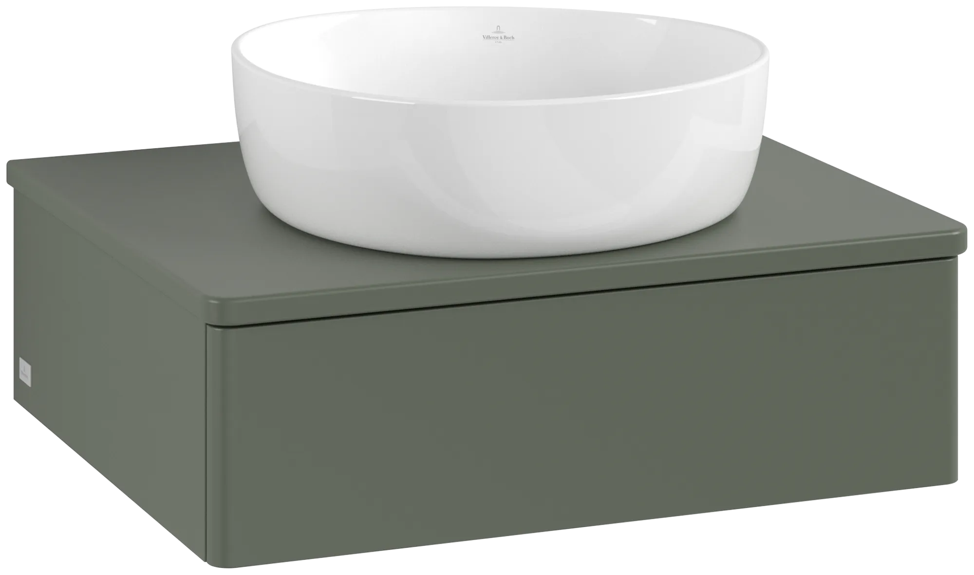 Bild von VILLEROY BOCH Antao Waschbeckenunterschrank, 1 Auszug, 600 x 190 x 500 mm, Front ohne Struktur, Leaf Green Matt Lacquer / Leaf Green Matt Lacquer #K07050HL