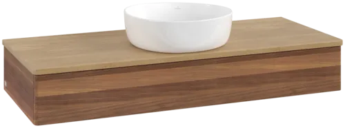 Bild von VILLEROY BOCH Antao Waschbeckenunterschrank, 1 Auszug, 1200 x 190 x 500 mm, Front ohne Struktur, Warm Walnut / Honey Oak #K10011HM