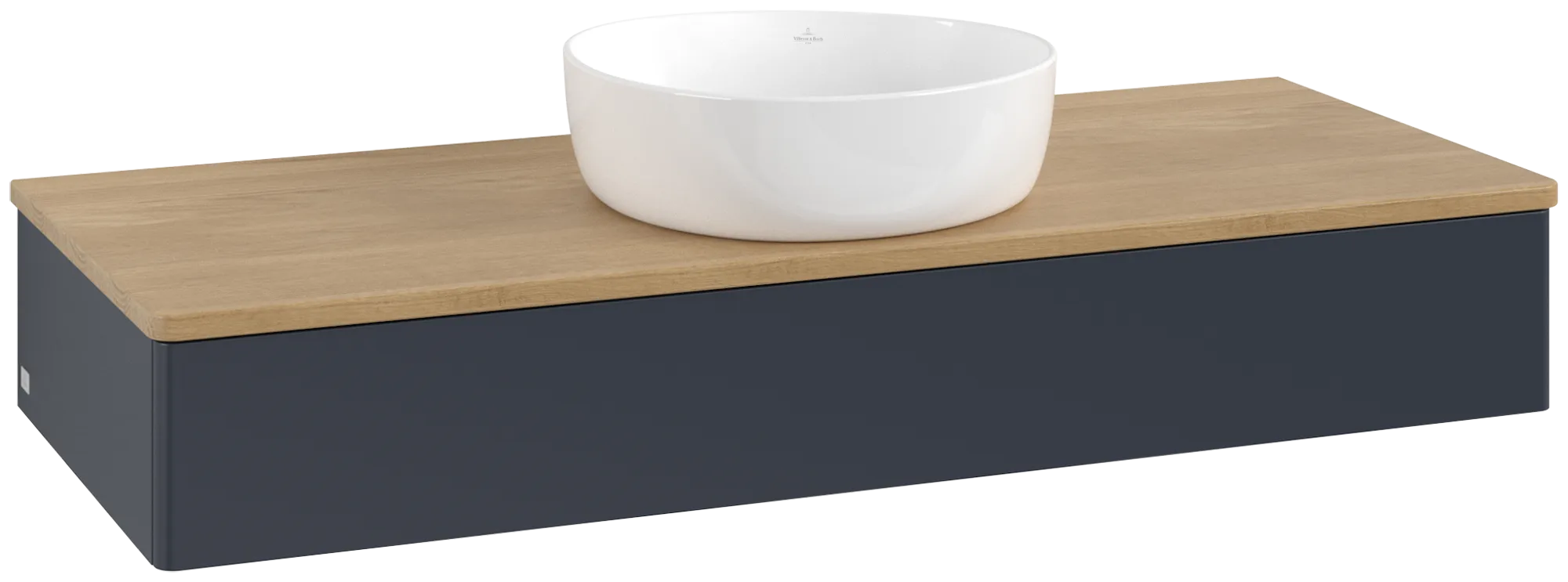 Bild von VILLEROY BOCH Antao Waschbeckenunterschrank, 1 Auszug, 1200 x 190 x 500 mm, Front ohne Struktur, Midnight Blue Matt Lacquer / Honey Oak #K10011HG