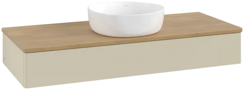 Bild von VILLEROY BOCH Antao Waschbeckenunterschrank, 1 Auszug, 1200 x 190 x 500 mm, Front ohne Struktur, Silk Grey Matt Lacquer / Honey Oak #K10011HJ