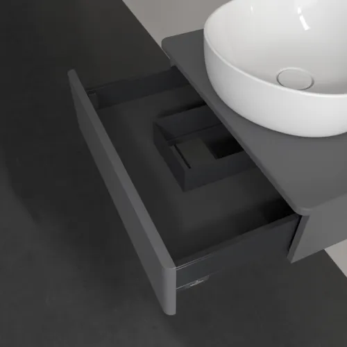 Bild von VILLEROY BOCH Antao Waschbeckenunterschrank, 1 Auszug, 600 x 190 x 500 mm, Front mit Struktur, Anthracite Matt Lacquer / Anthracite Matt Lacquer #K07110GK