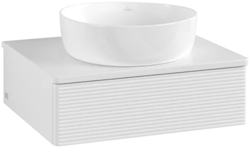 Bild von VILLEROY BOCH Antao Waschbeckenunterschrank, 1 Auszug, 600 x 190 x 500 mm, Front mit Struktur, Glossy White Lacquer / Glossy White Lacquer #K07110GF