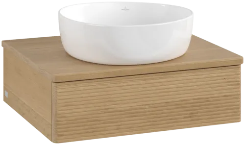 Bild von VILLEROY BOCH Antao Waschbeckenunterschrank, 1 Auszug, 600 x 190 x 500 mm, Front mit Struktur, Honey Oak / Honey Oak #K07111HN