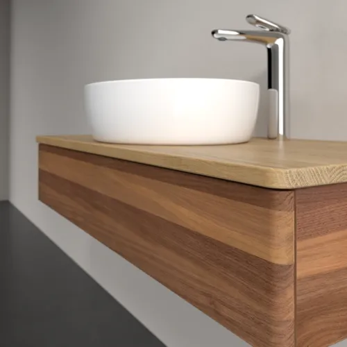 Bild von VILLEROY BOCH Antao Waschbeckenunterschrank, 1 Auszug, 1000 x 190 x 500 mm, Front ohne Struktur, Warm Walnut / Honey Oak #K09051HM