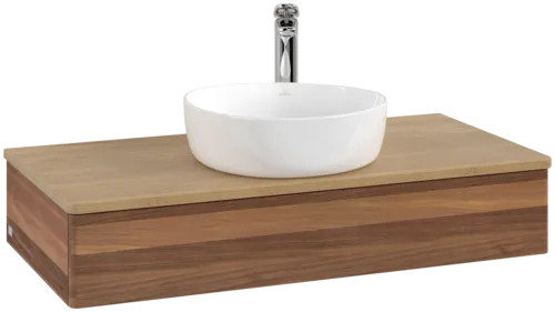 Bild von VILLEROY BOCH Antao Waschbeckenunterschrank, 1 Auszug, 1000 x 190 x 500 mm, Front ohne Struktur, Warm Walnut / Honey Oak #K09051HM