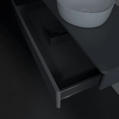 Obrázek VILLEROY BOCH Toaletní skříňka Antao, 1 zásuvka, 1000 x 190 x 500 mm, přední strana bez konstrukce, antracit matný lak / antracit matný lak #K09050GK