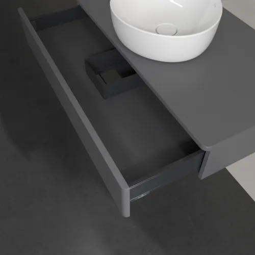 Obrázek VILLEROY BOCH Toaletní skříňka Antao, 1 zásuvka, 1000 x 190 x 500 mm, přední strana bez konstrukce, antracit matný lak / antracit matný lak #K09050GK