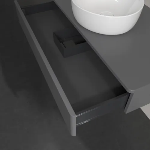 Obrázek VILLEROY BOCH Toaletní skříňka Antao, 1 zásuvka, 1000 x 190 x 500 mm, přední strana bez konstrukce, antracit matný lak / antracit matný lak #K09050GK