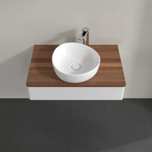 Bild von VILLEROY BOCH Antao Waschbeckenunterschrank, 1 Auszug, 800 x 190 x 500 mm, Front ohne Struktur, Glossy White Lacquer / Warm Walnut #K08052GF