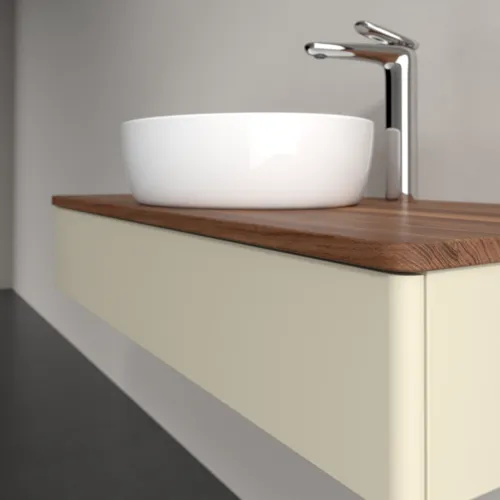 Picture of VILLEROY BOCH Antao Vanity unit, 1 pull-out compartment, 1000 x 190 x 500 mm, Front without structure, Silk Grey Matt Lacquer / Warm Walnut #K09052HJ