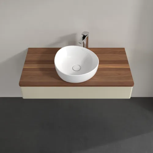 Picture of VILLEROY BOCH Antao Vanity unit, 1 pull-out compartment, 1000 x 190 x 500 mm, Front without structure, Silk Grey Matt Lacquer / Warm Walnut #K09052HJ
