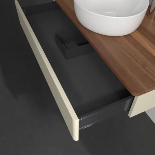 Picture of VILLEROY BOCH Antao Vanity unit, 1 pull-out compartment, 1000 x 190 x 500 mm, Front without structure, Silk Grey Matt Lacquer / Warm Walnut #K09052HJ