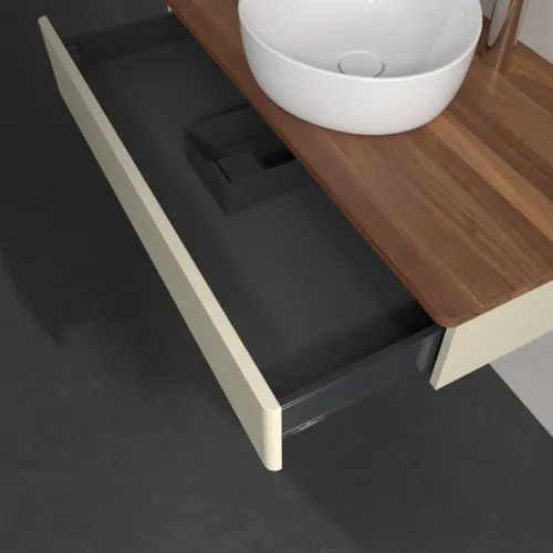 Picture of VILLEROY BOCH Antao Vanity unit, 1 pull-out compartment, 1000 x 190 x 500 mm, Front without structure, Silk Grey Matt Lacquer / Warm Walnut #K09052HJ