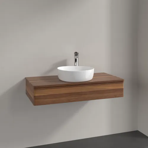Obrázek VILLEROY BOCH Toaletní skříňka Antao, 1 zásuvka, 1000 x 190 x 500 mm, čelo bez konstrukce, teplý ořech / teplý ořech #K09052HM