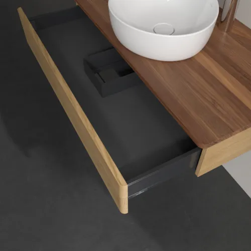 Bild von VILLEROY BOCH Antao Waschbeckenunterschrank, 1 Auszug, 1000 x 190 x 500 mm, Front ohne Struktur, Honey Oak / Warm Walnut #K09052HN