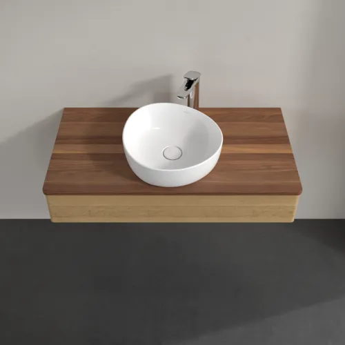 Bild von VILLEROY BOCH Antao Waschbeckenunterschrank, 1 Auszug, 1000 x 190 x 500 mm, Front ohne Struktur, Honey Oak / Warm Walnut #K09052HN