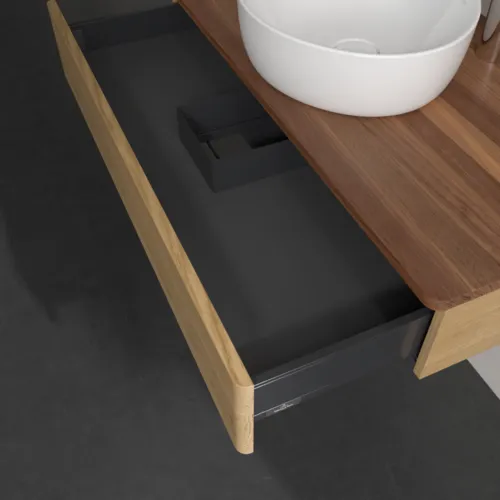 Bild von VILLEROY BOCH Antao Waschbeckenunterschrank, 1 Auszug, 1000 x 190 x 500 mm, Front ohne Struktur, Honey Oak / Warm Walnut #K09052HN