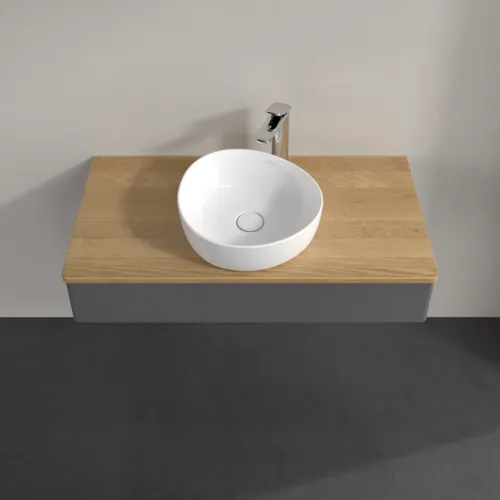 Picture of VILLEROY BOCH Antao Vanity unit, 1 pull-out compartment, 1000 x 190 x 500 mm, Front without structure, Anthracite Matt Lacquer / Honey Oak #K09051GK