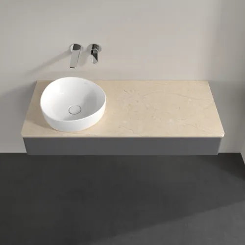 Obrázek VILLEROY BOCH Antao Vanity unit, 1 pull-out compartment, 1200 x 190 x 500 mm, Front without structure, Anthracite Matt Lacquer / Botticino #K11013GK