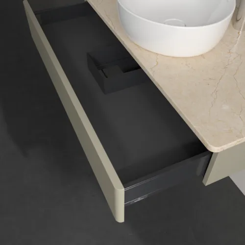 Bild von VILLEROY BOCH Antao Waschbeckenunterschrank, 1 Auszug, 1000 x 190 x 500 mm, Front ohne Struktur, Stone Grey Matt Lacquer / Botticino #K09053HK