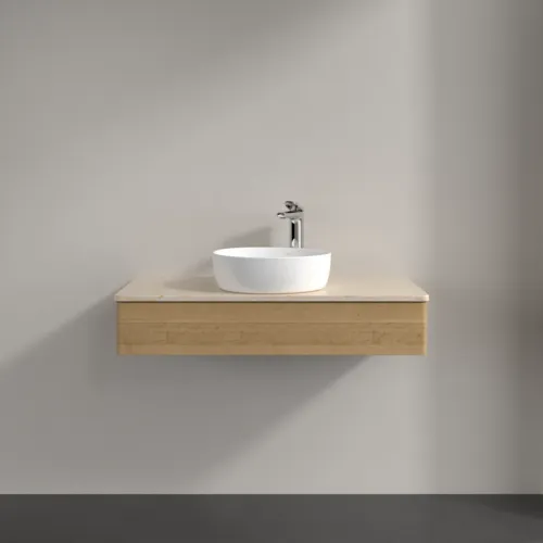 Obrázek VILLEROY BOCH Toaletní skříňka Antao, 1 zásuvka, 1000 x 190 x 500 mm, přední strana bez konstrukce, dub medový / Botticino #K09053HN