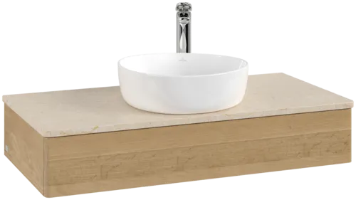 Bild von VILLEROY BOCH Antao Waschbeckenunterschrank, 1 Auszug, 1000 x 190 x 500 mm, Front ohne Struktur, Honey Oak / Botticino #K09053HN