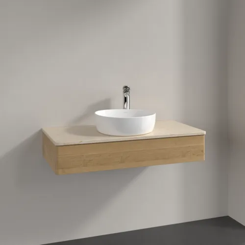 Obrázek VILLEROY BOCH Toaletní skříňka Antao, 1 zásuvka, 1000 x 190 x 500 mm, přední strana bez konstrukce, dub medový / Botticino #K09053HN