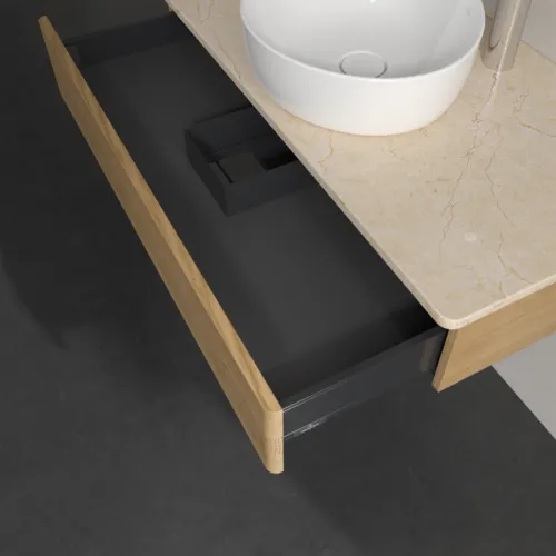 Obrázek VILLEROY BOCH Toaletní skříňka Antao, 1 zásuvka, 1000 x 190 x 500 mm, přední strana bez konstrukce, dub medový / Botticino #K09053HN