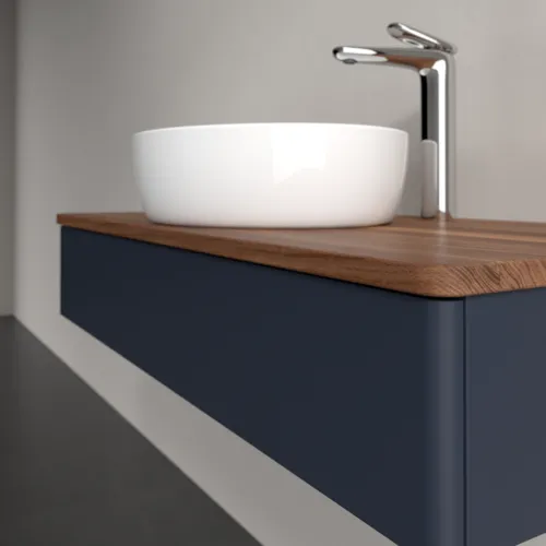 Bild von VILLEROY BOCH Antao Waschbeckenunterschrank, 1 Auszug, 1000 x 190 x 500 mm, Front ohne Struktur, Midnight Blue Matt Lacquer / Warm Walnut #K09052HG
