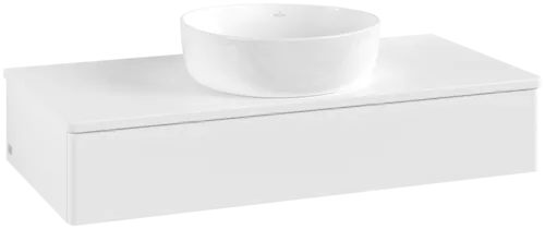 Picture of VILLEROY BOCH Antao Vanity unit, 1 pull-out compartment, 1000 x 190 x 500 mm, Front without structure, White Matt Lacquer / White Matt Lacquer #K09010MT