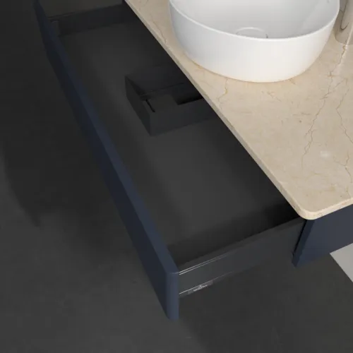 Bild von VILLEROY BOCH Antao Waschbeckenunterschrank, 1 Auszug, 1000 x 190 x 500 mm, Front ohne Struktur, Midnight Blue Matt Lacquer / Botticino #K09053HG