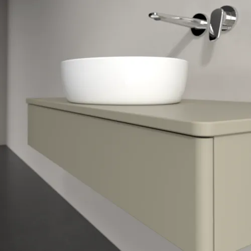 Bild von VILLEROY BOCH Antao Waschbeckenunterschrank, 1 Auszug, 1000 x 190 x 500 mm, Front ohne Struktur, Stone Grey Matt Lacquer / Stone Grey Matt Lacquer #K09010HK