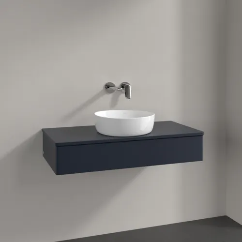 Bild von VILLEROY BOCH Antao Waschbeckenunterschrank, 1 Auszug, 1000 x 190 x 500 mm, Front ohne Struktur, Midnight Blue Matt Lacquer / Midnight Blue Matt Lacquer #K09010HG
