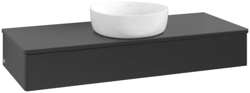Bild von VILLEROY BOCH Antao Waschbeckenunterschrank, 1 Auszug, 1200 x 190 x 500 mm, Front ohne Struktur, Black Matt Lacquer / Black Matt Lacquer #K10010PD