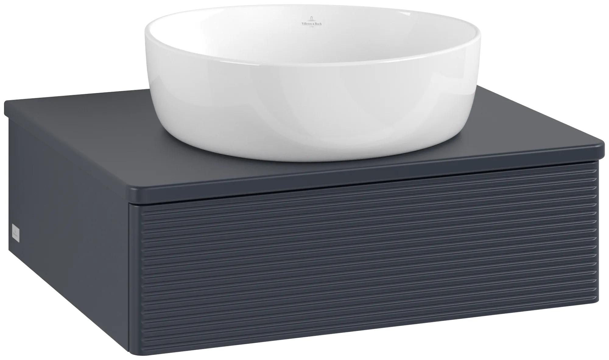 Obrázek VILLEROY BOCH Antao Vanity unit, 1 pull-out compartment, 600 x 190 x 500 mm, Front with grain texture, Midnight Blue Matt Lacquer / Midnight Blue Matt Lacquer #K07150HG