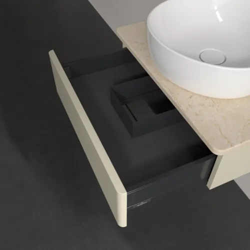 Bild von VILLEROY BOCH Antao Waschbeckenunterschrank, 1 Auszug, 600 x 190 x 500 mm, Front ohne Struktur, Silk Grey Matt Lacquer / Botticino #K07053HJ