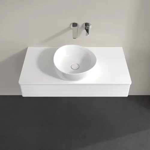 Bild von VILLEROY BOCH Antao Waschbeckenunterschrank, 1 Auszug, 1000 x 190 x 500 mm, Front mit Struktur, White Matt Lacquer / White Matt Lacquer #K09110MT