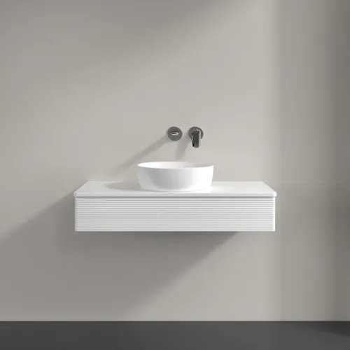 Bild von VILLEROY BOCH Antao Waschbeckenunterschrank, 1 Auszug, 1000 x 190 x 500 mm, Front mit Struktur, White Matt Lacquer / White Matt Lacquer #K09110MT