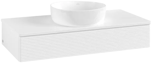Bild von VILLEROY BOCH Antao Waschbeckenunterschrank, 1 Auszug, 1000 x 190 x 500 mm, Front mit Struktur, White Matt Lacquer / White Matt Lacquer #K09110MT