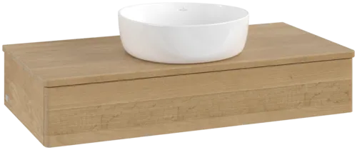 Bild von VILLEROY BOCH Antao Waschbeckenunterschrank, 1 Auszug, 1000 x 190 x 500 mm, Front ohne Struktur, Honey Oak / Honey Oak #K09011HN