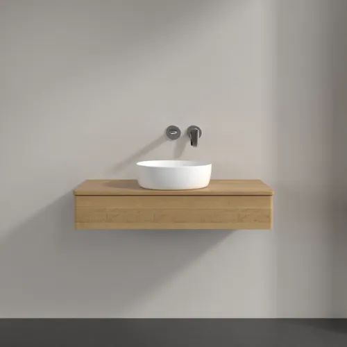 Bild von VILLEROY BOCH Antao Waschbeckenunterschrank, 1 Auszug, 1000 x 190 x 500 mm, Front ohne Struktur, Honey Oak / Honey Oak #K09011HN