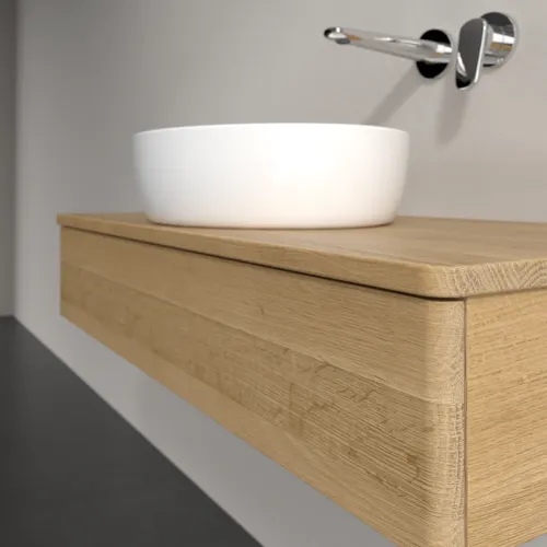 Bild von VILLEROY BOCH Antao Waschbeckenunterschrank, 1 Auszug, 1000 x 190 x 500 mm, Front ohne Struktur, Honey Oak / Honey Oak #K09011HN