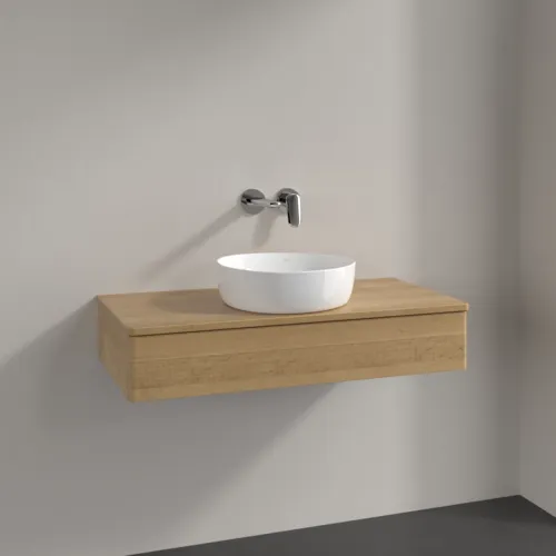Bild von VILLEROY BOCH Antao Waschbeckenunterschrank, 1 Auszug, 1000 x 190 x 500 mm, Front ohne Struktur, Honey Oak / Honey Oak #K09011HN