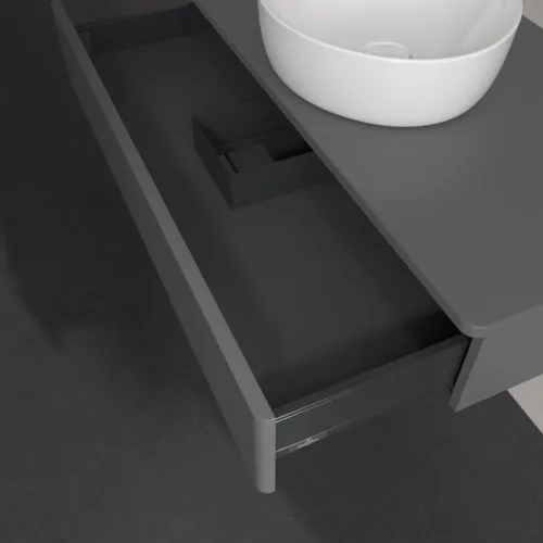 Bild von VILLEROY BOCH Antao Waschbeckenunterschrank, 1 Auszug, 1000 x 190 x 500 mm, Front ohne Struktur, Anthracite Matt Lacquer / Anthracite Matt Lacquer #K09010GK