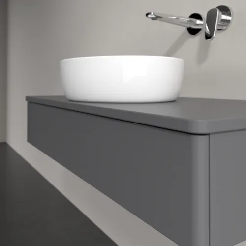 Bild von VILLEROY BOCH Antao Waschbeckenunterschrank, 1 Auszug, 1000 x 190 x 500 mm, Front ohne Struktur, Anthracite Matt Lacquer / Anthracite Matt Lacquer #K09010GK